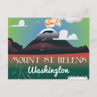 Mount St. Helens vintage travel poster.