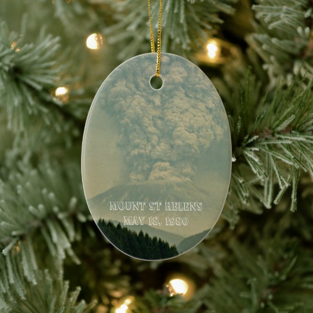 Mount St Helens Volcanic Eruption Photo Ceramic Tree Decoration (Tree)