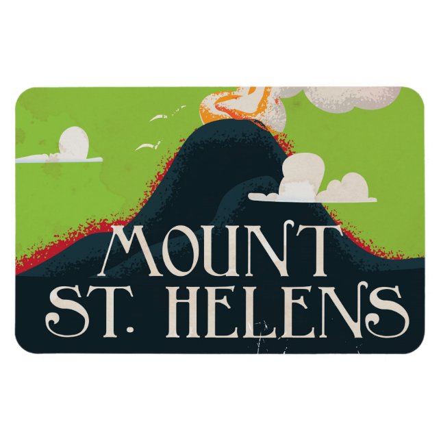 Mount St. Helen's Volcano Travel Poster Magnet (Horizontal)