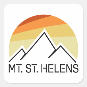 Mount St. Helens Washington Retro Square Sticker