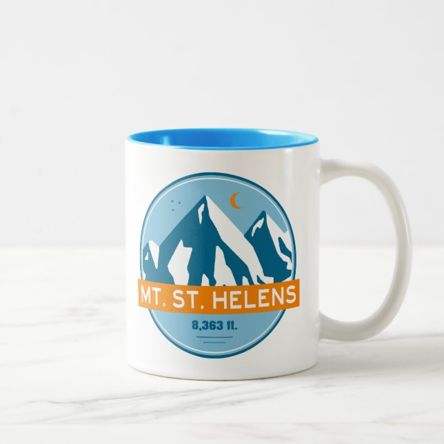 Mount St. Helens Washington Stars Moon Two-Tone Coffee Mug (Right)