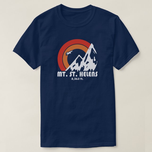 Mount St. Helens Washington Sun Eagle T-Shirt (Design Front)