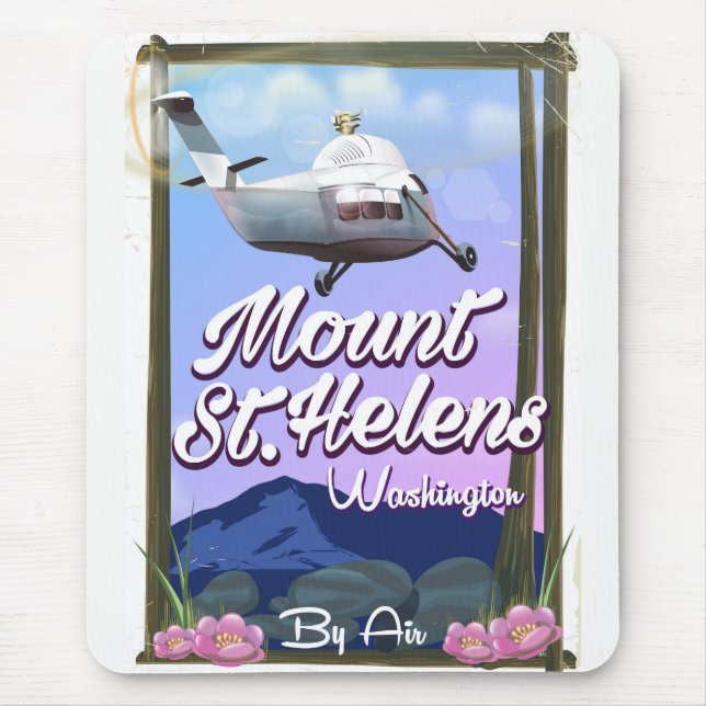 Mount St. Helens Washington Travel poster Mouse Pad (Front)