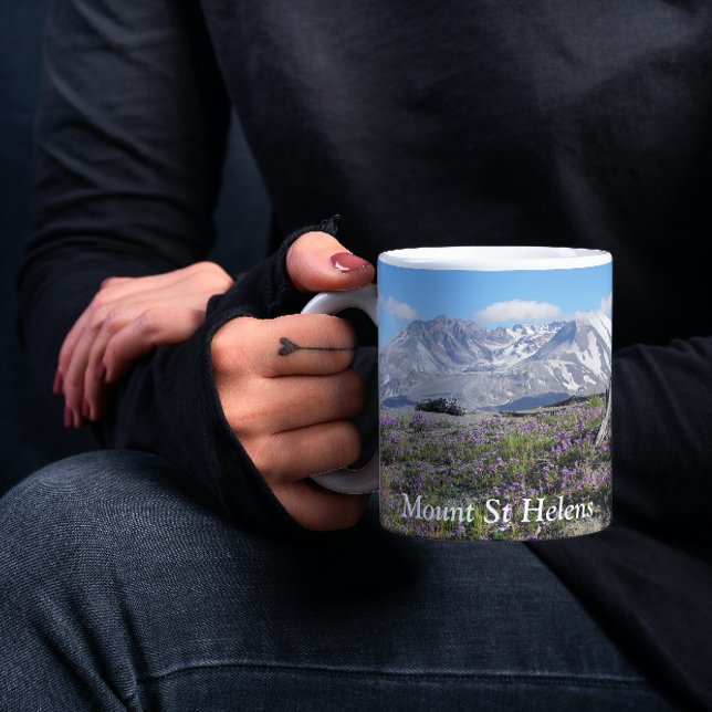Mount St Helens Wildflowers Landscape Mug (In Situ Held)
