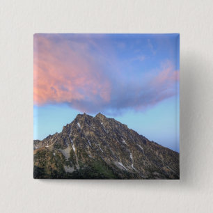 Mount Stuart, at sunset 15 Cm Square Badge