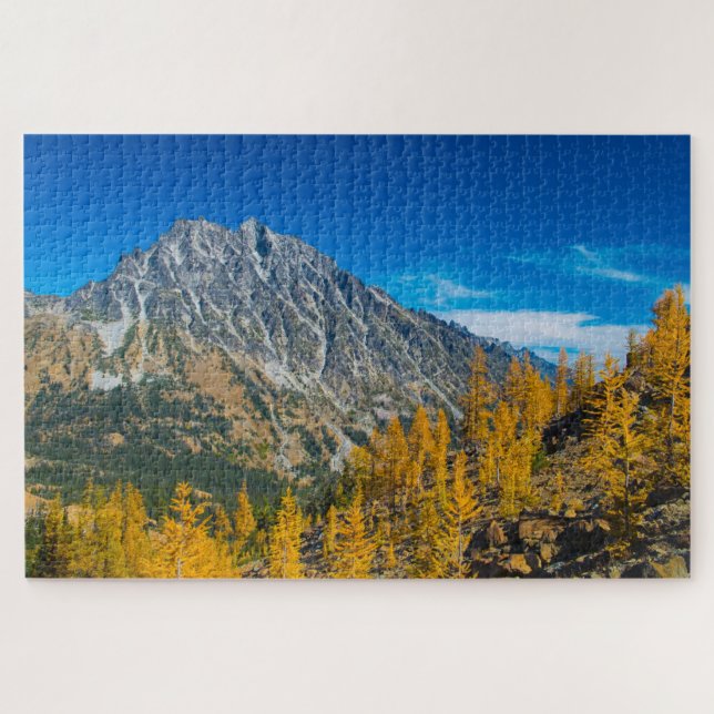 Mount Stuart & autumn larches Jigsaw Puzzle (Horizontal)