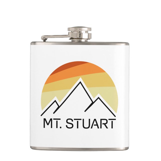 Mount Stuart Washington Retro Hip Flask (Front)