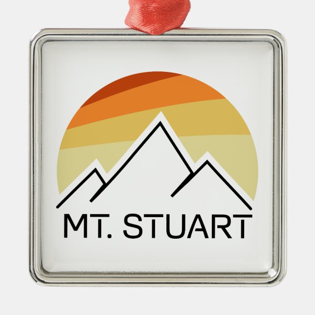 Mount Stuart Washington Retro Metal Tree Decoration (Front)