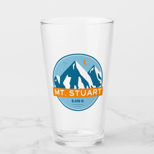 Mount Stuart Washington Stars Moon Glass (Front)