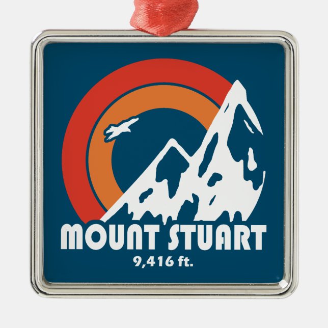 Mount Stuart Washington Sun Eagle Metal Tree Decoration (Front)