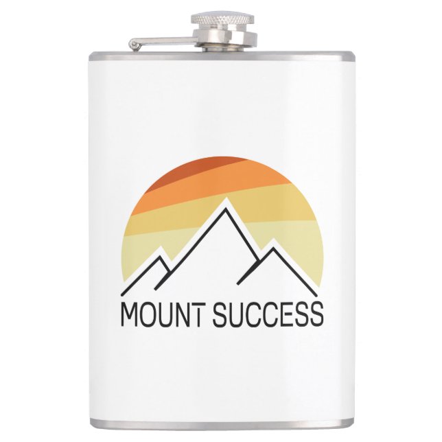 Mount Success New Hampshire Retro Hip Flask (Front)