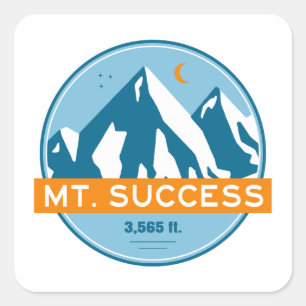 Mount Success New Hampshire Stars Moon Square Sticker