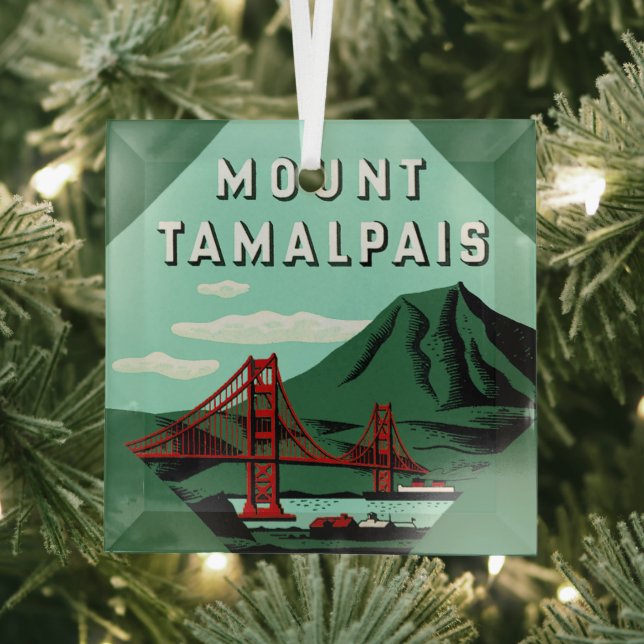 Mount Tamalpais Glass Ornament (Insitu)