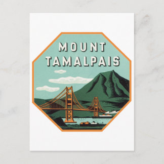 Mount Tamalpais Luggage Label Postcard