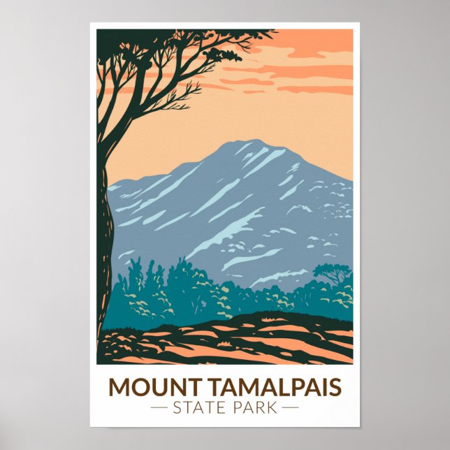 Mount Tamalpais State Park California Vintage Poster (Front)