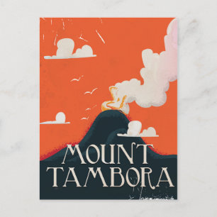 Mount Tambora Volcano Travel Poster Postcard