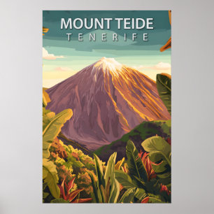 Mount Teide Tenerife Volcanic Peak Travel Poster