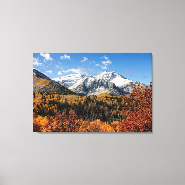 Mount Timpanogos in Autumn Utah Mountains Canvas Print (Front)