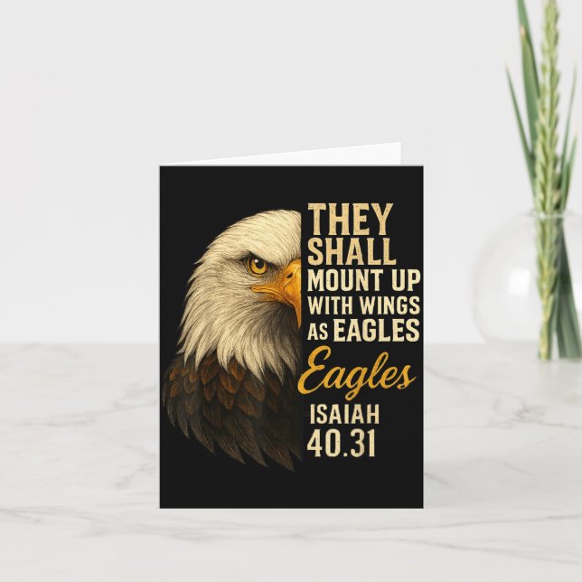 Mount Up Wings As Eagles Isaiah 40_31 Christian Bi Card (Front)