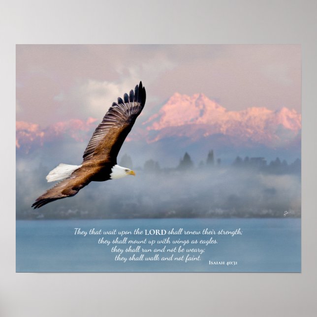 Mount Up With Wings Like Eagles Fine Art Blank Poster (Front)