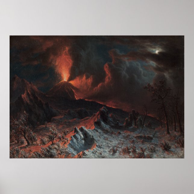Mount Vesuvius at Midnight by Albert Bierstadt Poster (Front)