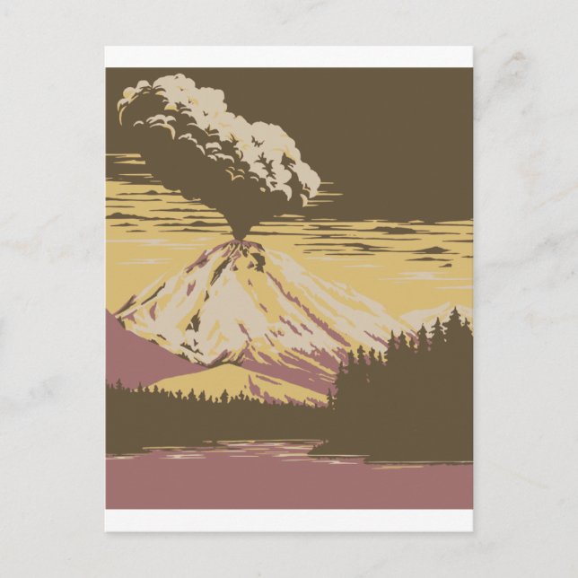Mount Vesuvius Erupts Postcard (Front)