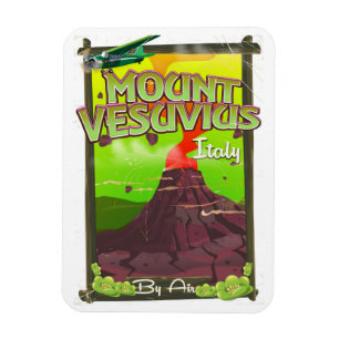 Mount Vesuvius Italian cartoon volcano Magnet