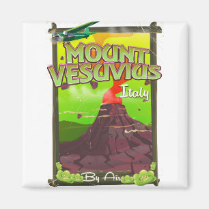 Mount Vesuvius Italian cartoon volcano Magnet
