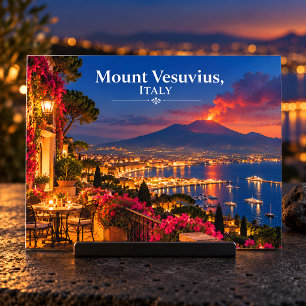 Mount Vesuvius Italy Night Volcano Scenic Travel P Postcard