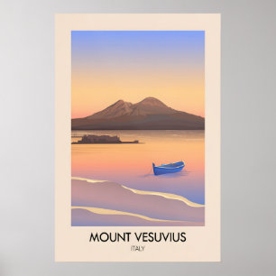 Mount Vesuvius Italy Travel Poster