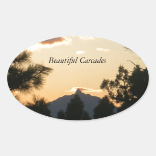 Mount Washington At Sunset Oval Sticker