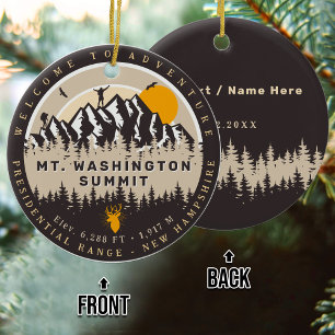 Mount Washington New Hampshire Hike Camping Ceramic Tree Decoration