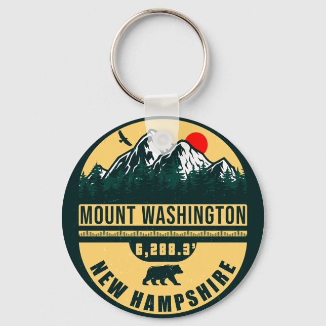 Mount Washington new Hampshire - Hiking Camping Key Ring (Front)