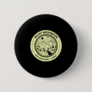 Mount Washington New Hampshire Hiking Skiing Retro 6 Cm Round Badge