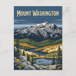 Mount Washington New Hampshire Vintage Poster Postcard
