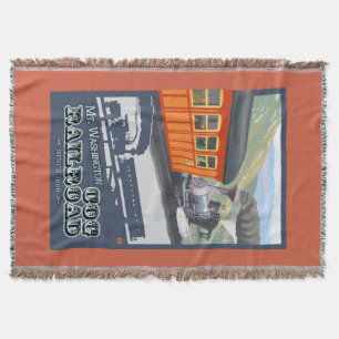 Mount Washington, New HampshireCog Railroad Throw Blanket