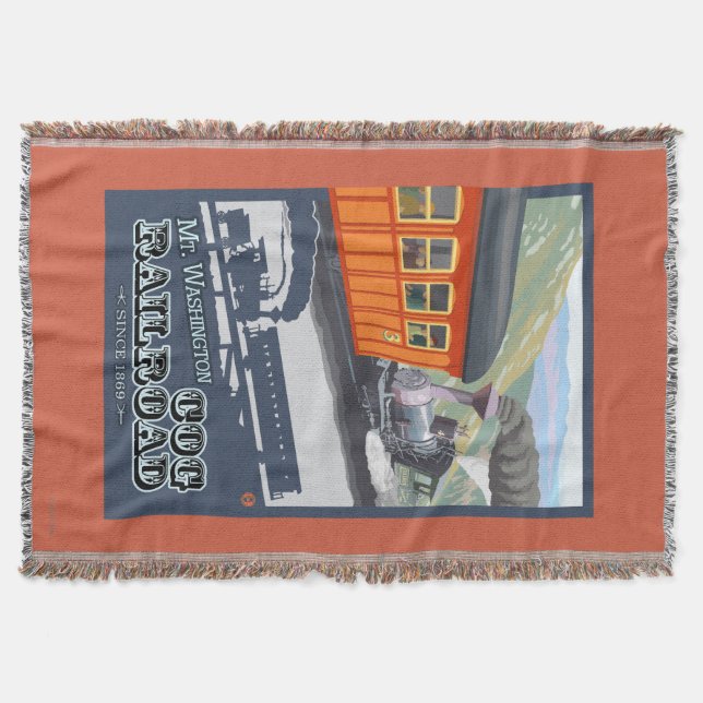 Mount Washington, New HampshireCog Railroad Throw Blanket (Front)