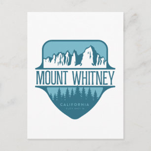 Mount Whitney California Mountain crest design Postcard