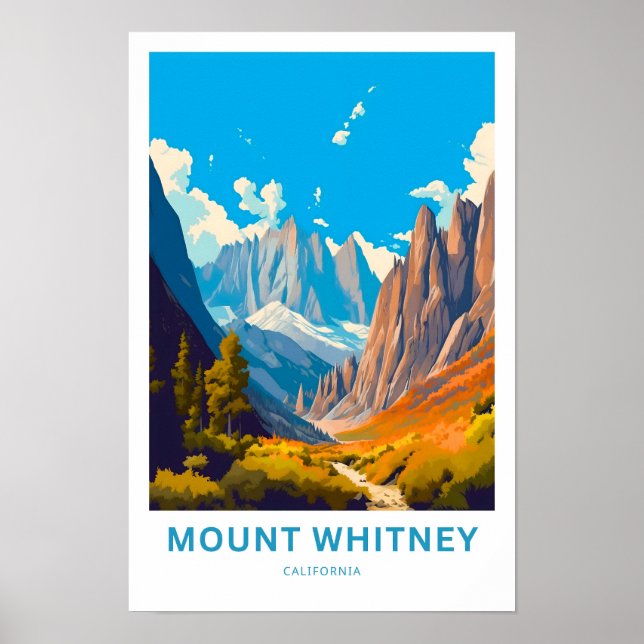Mount Whitney California Travel Print (Front)