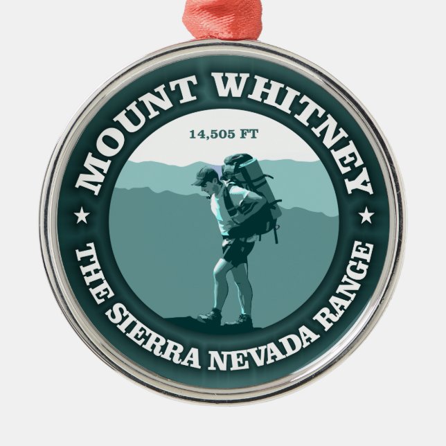 Mount Whitney Metal Tree Decoration (Front)