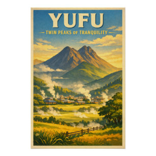 Mount Yufu (Yufudake), Japan, in a classic Poster