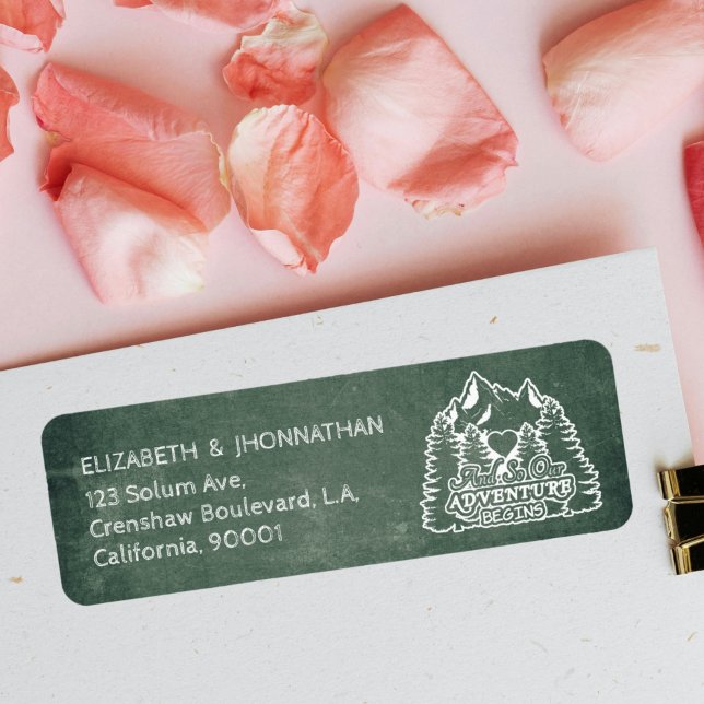 Mountain Adventure Begins Green Rustic Chalkboard (Creator Uploaded)