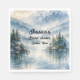 Mountain Adventure Boho Lake Bridal shower Napkin