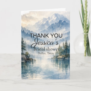 Mountain Adventure Boho Lake Bridal shower Thank You Card