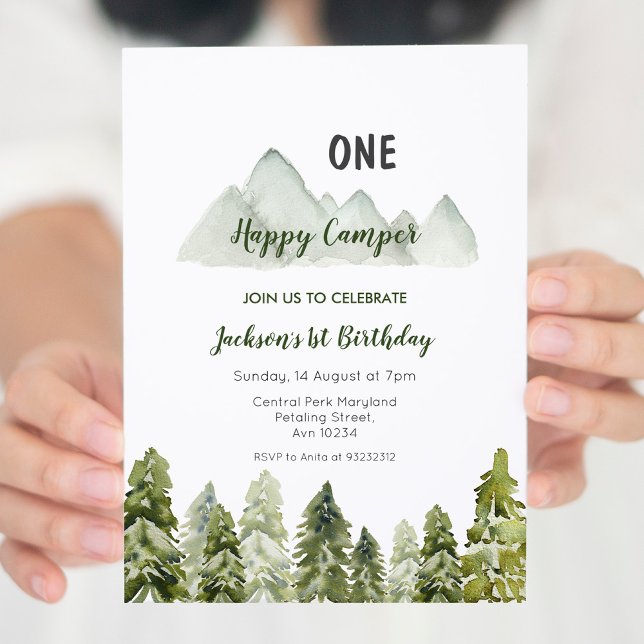 Mountain adventure camper 1st birthday invitation (Creator Uploaded)