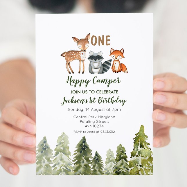 Mountain adventure camper first birthday invitation (Creator Uploaded)
