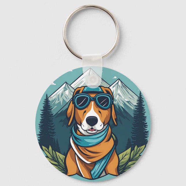 Mountain Adventure Dog Key Ring (Front)