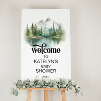 Mountain Adventure Forest Greenery Baby Shower
