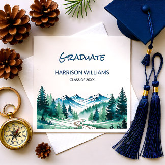 Mountain Adventure Grad Party Decor Napkin