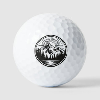 Mountain Adventure Logo | Camping Badge | Outdoor  Golf Balls